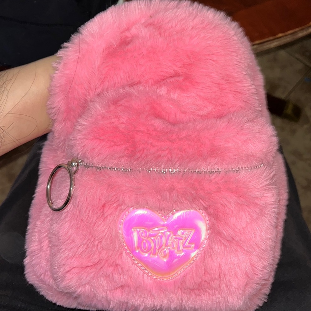 Pink Furry Back pack
